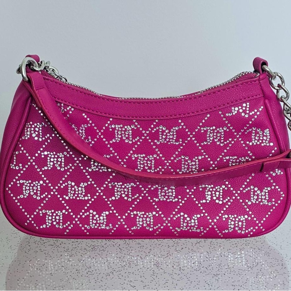 Juicy Couture Fuchsia Shoulder Bag with Silver Accents